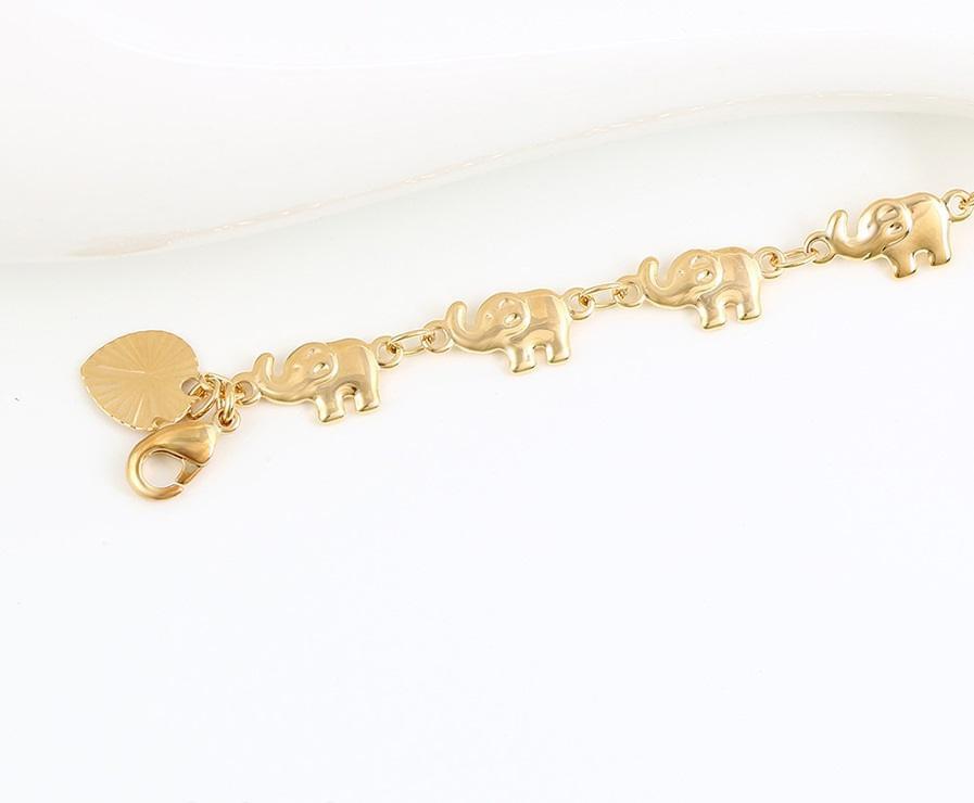 18K Gold Elephant Bracelet
