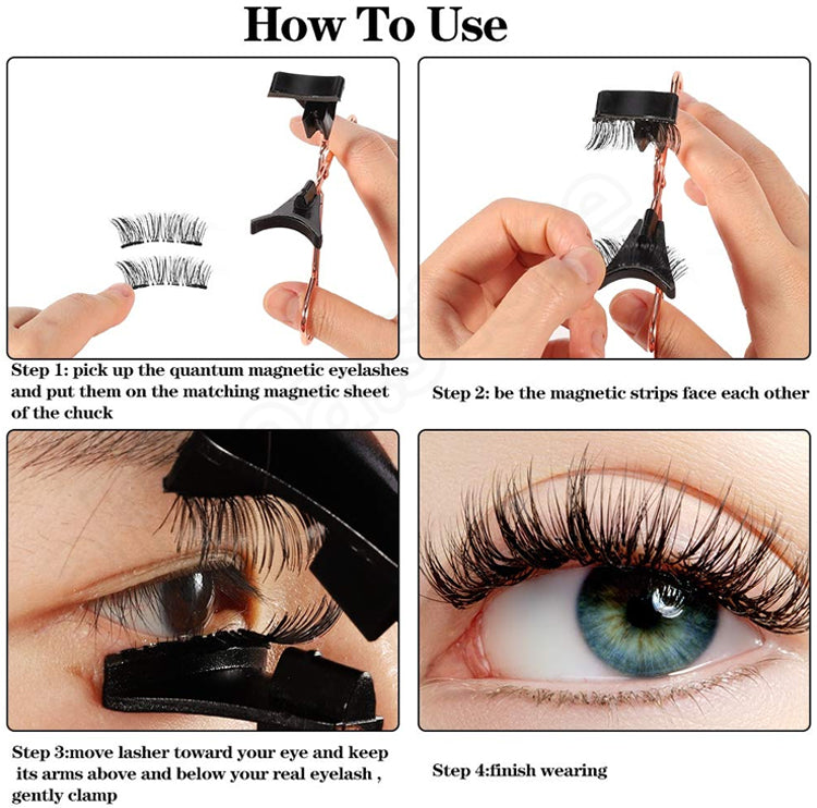 Magnetic Eyelash Curler & 2 Eyelashes Pairs