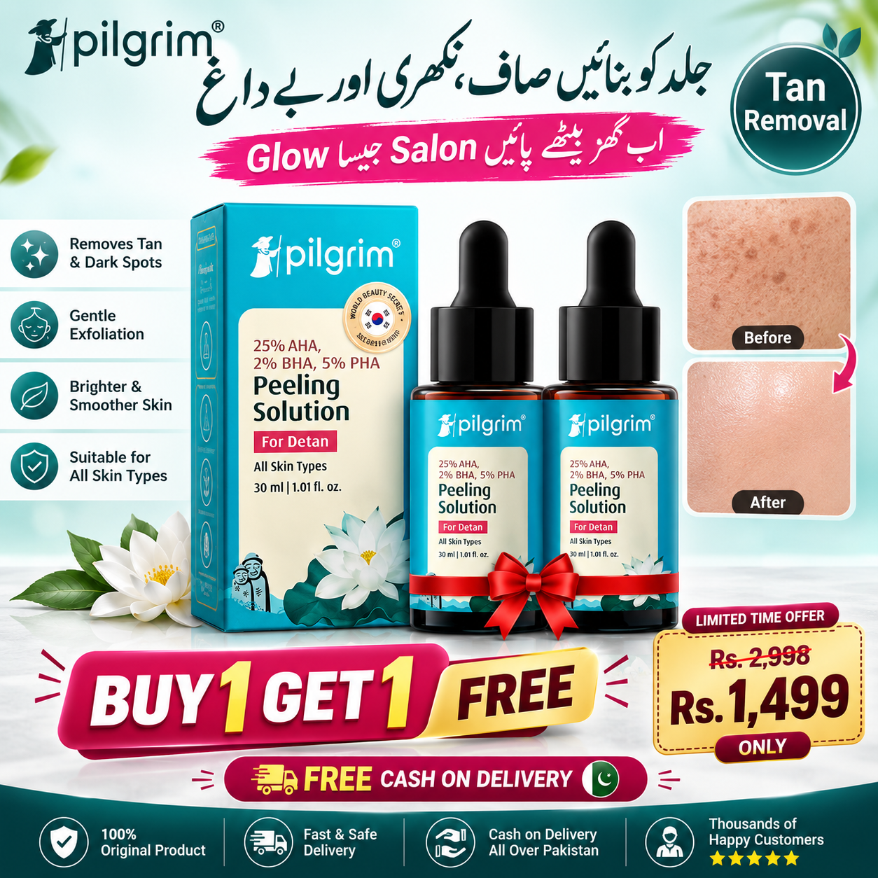 25% AHA, 2% BHA, 5% Peeling Solution For Smooth-textured Glowing Skin