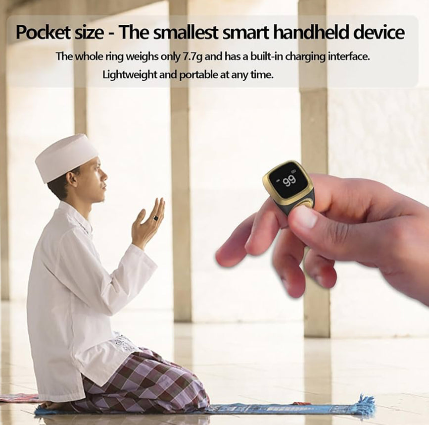 Equantu Qibla Ring Tasbih Counter Prayer Reminder