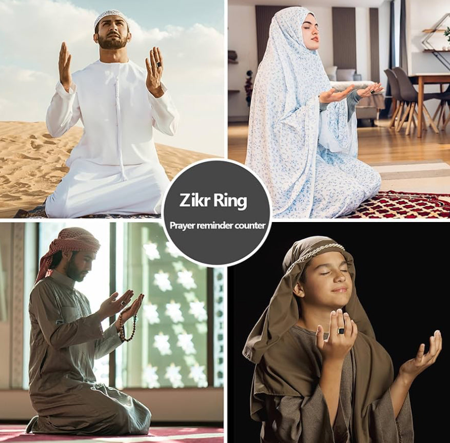 Equantu Qibla Ring Tasbih Counter Prayer Reminder