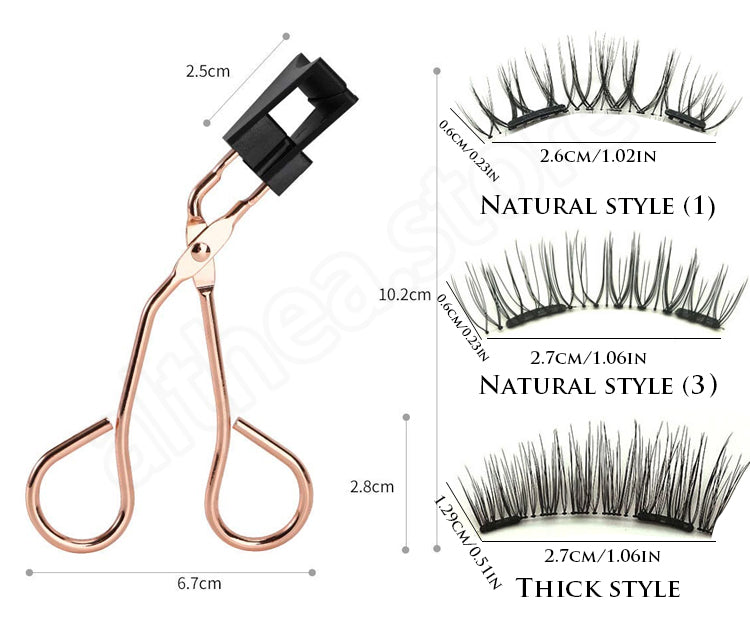 Magnetic Eyelash Curler & 2 Eyelashes Pairs