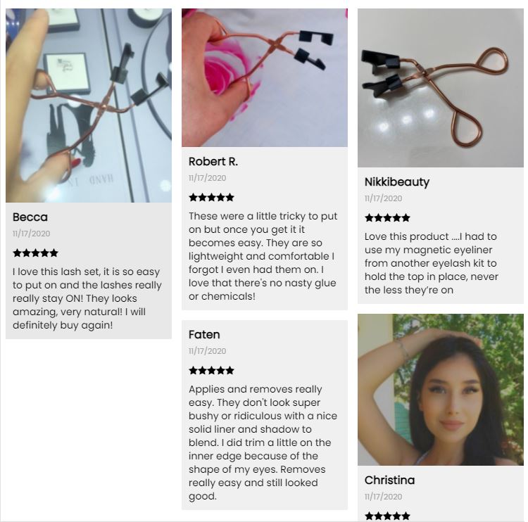 Magnetic Eyelash Curler & 2 Eyelashes Pairs